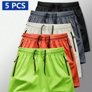 Manfinity Homme 5pcs/Set Men's Spring/Summer Shorts, Sports & Casual Shorts